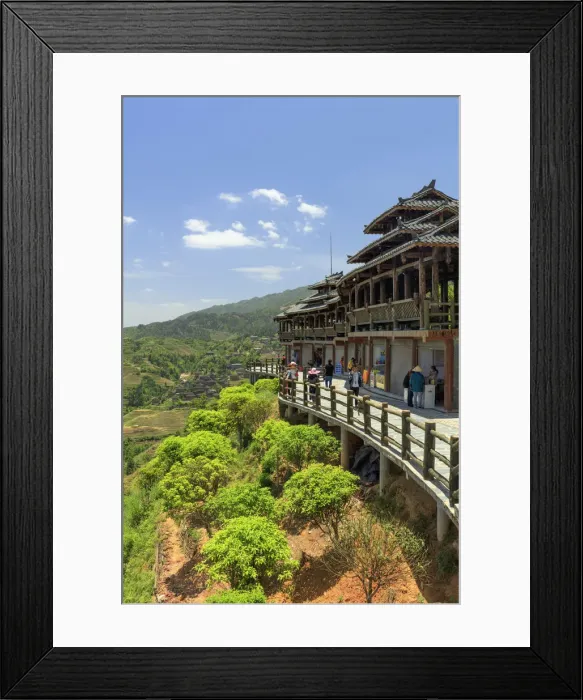 Framed Print : China, Guangxi Province, Longsheng, Long Ji rice terrace lookout point Framed Print : China, Guangxi Province, Longsheng, Long Ji rice terrace lookout point