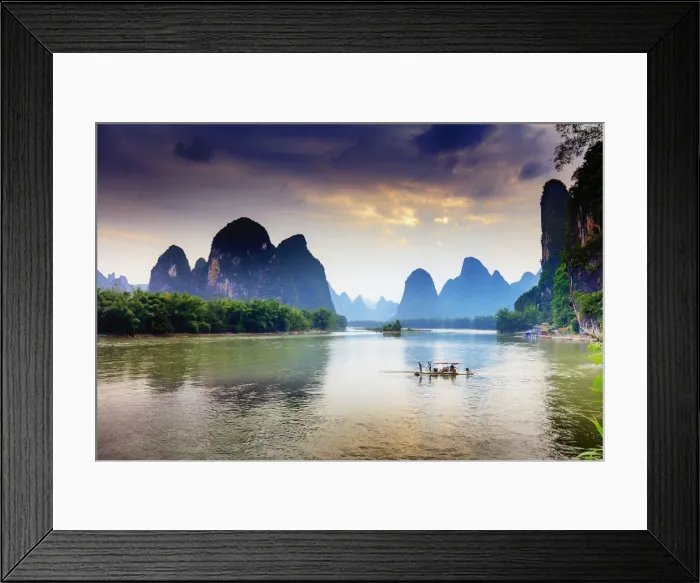 Framed Print : China, Guangxi province, Xingping village along River Li Framed Print : China, Guangxi province, Xingping village along River Li