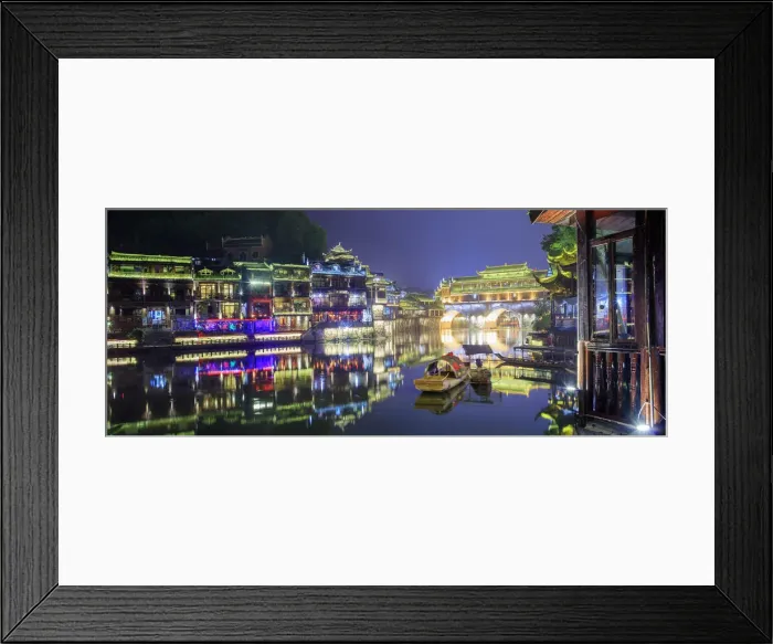 Framed Print : China, Hunan province, Fenghuang, riverside houses Framed Print : China, Hunan province, Fenghuang, riverside houses