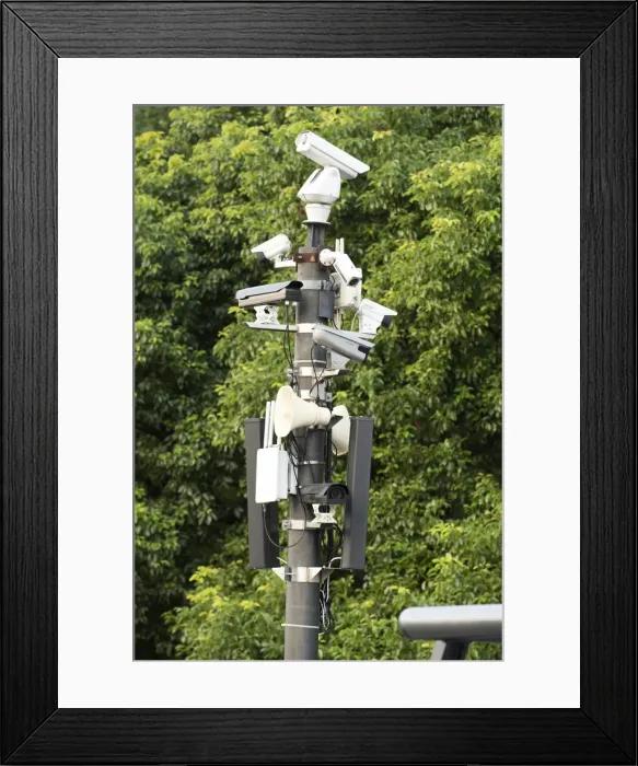 Framed Print : Asia, China, Shanghai, Security Cameras Framed Print : Asia, China, Shanghai, Security Cameras