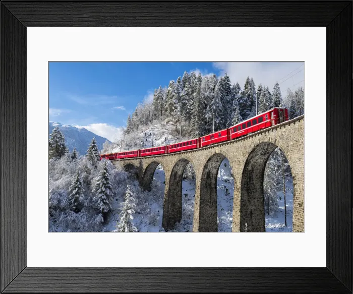 Framed Print : Bernina Express, Grigioni, Switzerland Framed Print : Bernina Express, Grigioni, Switzerland