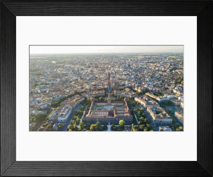 Framed Print : Milan, Lombardy, Italy Aerial view of Milan with Castle Sforzesco Framed Print : Milan, Lombardy, Italy Aerial view of Milan with Castle Sforzesco