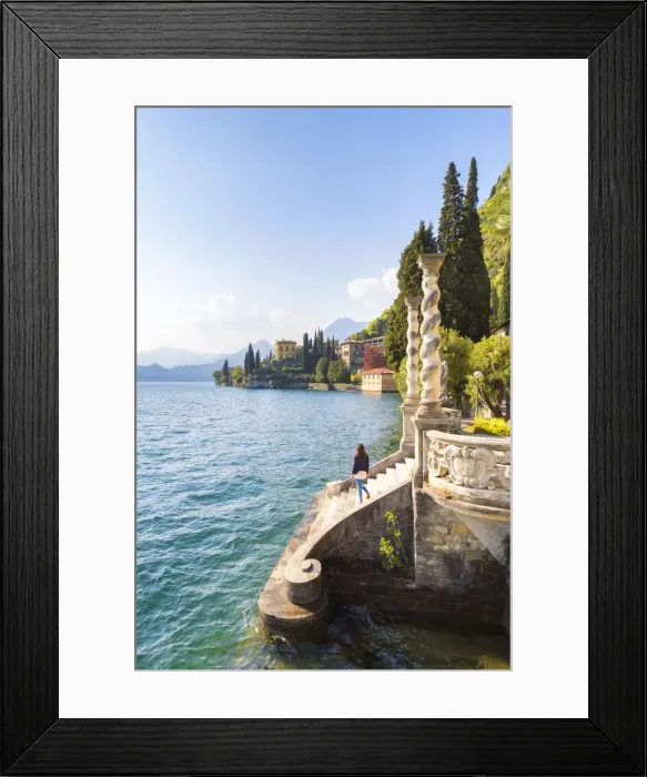 Framed Print : Varenna, Lecco province, Lombardy, Italy The botanical garden at Villa Monastero in Varenna
