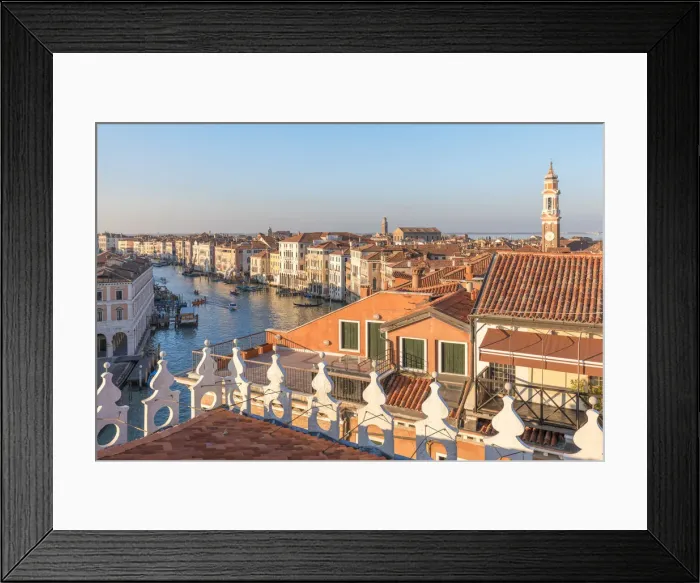 Framed Print : Elevated view of the Grand Canal from the terrace of the Fondaco dei Tedeschi, Venice Framed Print : Elevated view of the Grand Canal from the terrace of the Fondaco dei Tedeschi, Venice