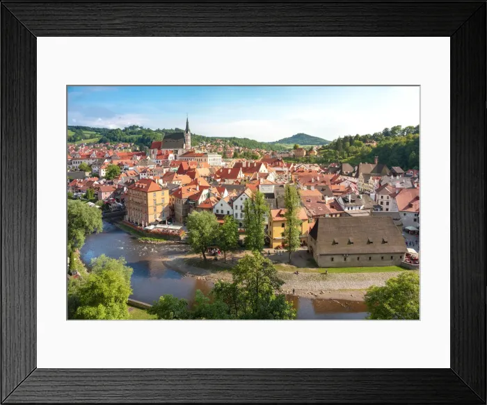 Framed Print : Cesky Krumlov, South Bohemia, Czech Republic, Europe, view on the old town