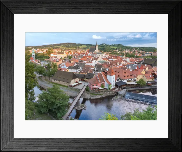 Framed Print : Cesky Krumlov, South Bohemia, Czech Republic, Europe, view of the old town with Framed Print : Cesky Krumlov, South Bohemia, Czech Republic, Europe, view of the old town with