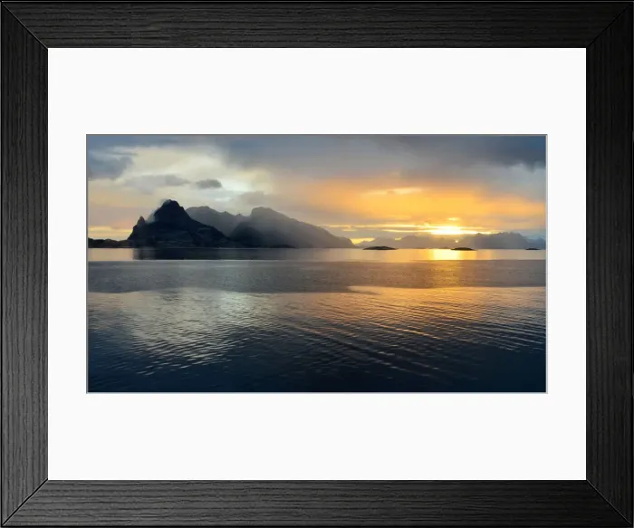 Framed Print : Sunset on Lofoten islands, Norway, Eurpe Framed Print : Sunset on Lofoten islands, Norway, Eurpe