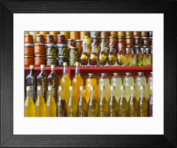 Framed Print : Local products on sale in the market along the road near Komin, Croatia Framed Print : Local products on sale in the market along the road near Komin, Croatia