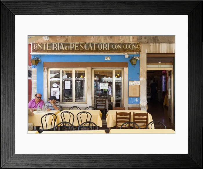 Framed Print : Typical restaurant on the island of Burano, Venice, Italy Framed Print : Typical restaurant on the island of Burano, Venice, Italy