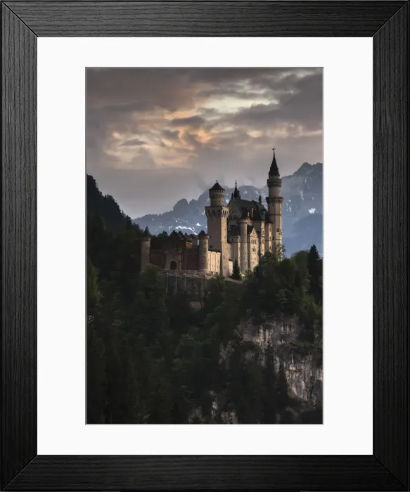 Framed Print : Neuschwanstein (Ludwig castle) in southern Germany, Bavarian alps