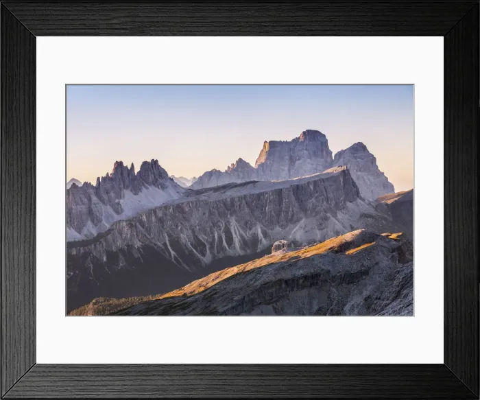 Framed Print : Europe, Italy, Veneto. The big walls of Pelmo, Croda da Lago and Lastoi di Formin Framed Print : Europe, Italy, Veneto. The big walls of Pelmo, Croda da Lago and Lastoi di Formin