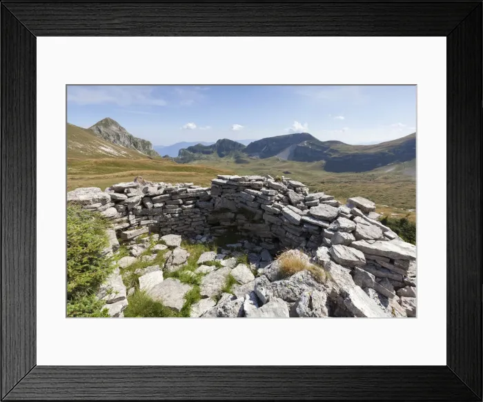 Framed Print : Europe, Italy, Veneto, Belluno. WWII military post at passo Pietena towards the Busa Framed Print : Europe, Italy, Veneto, Belluno. WWII military post at passo Pietena towards the Busa