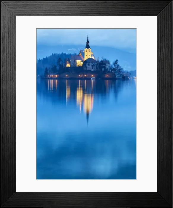Framed Print : Europe, Slovenia, Upper Carniola. Iconic landscape of the lake of Bled with the Assumption Framed Print : Europe, Slovenia, Upper Carniola. Iconic landscape of the lake of Bled with the Assumption