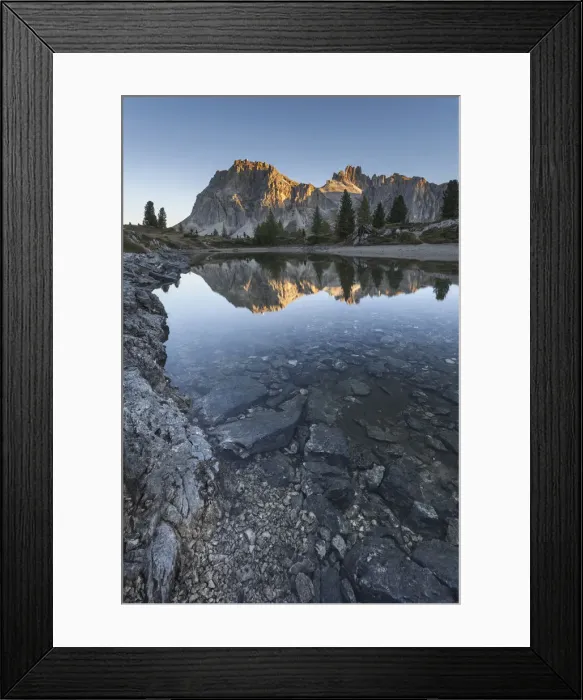 Framed Print : Europe, Italy, Veneto, Belluno. Autumn view on the Limedes alpine lake with the Lagazuoi Framed Print : Europe, Italy, Veneto, Belluno. Autumn view on the Limedes alpine lake with the Lagazuoi