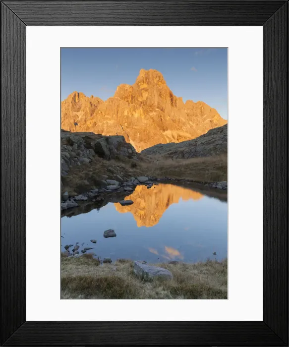 Framed Print : Europe, Italy, Trentino, Rolle pass. Cimon della Pala reflected in the lakes of Cavallazza Framed Print : Europe, Italy, Trentino, Rolle pass. Cimon della Pala reflected in the lakes of Cavallazza