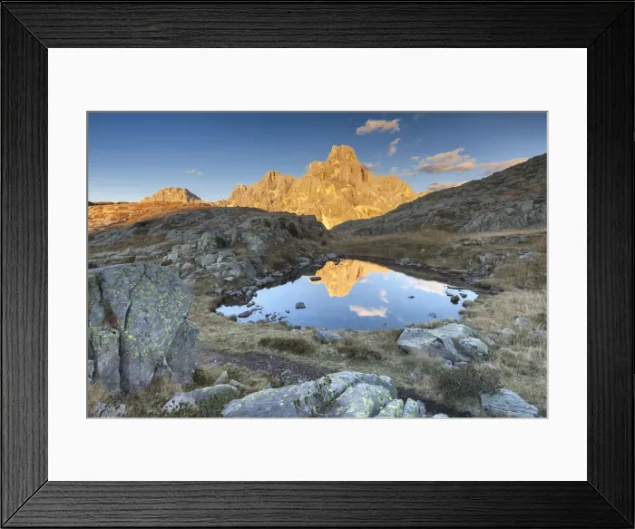 Framed Print : Europe, Italy, Trentino, Rolle pass. Cimon della Pala reflected in the lakes of Cavallazza Framed Print : Europe, Italy, Trentino, Rolle pass. Cimon della Pala reflected in the lakes of Cavallazza