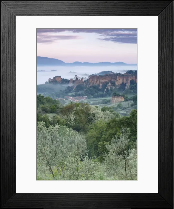 Framed Print : Europe, Italy, Tuscany, Arezzo. The characteristic landscape of the Balze seen Framed Print : Europe, Italy, Tuscany, Arezzo. The characteristic landscape of the Balze seen