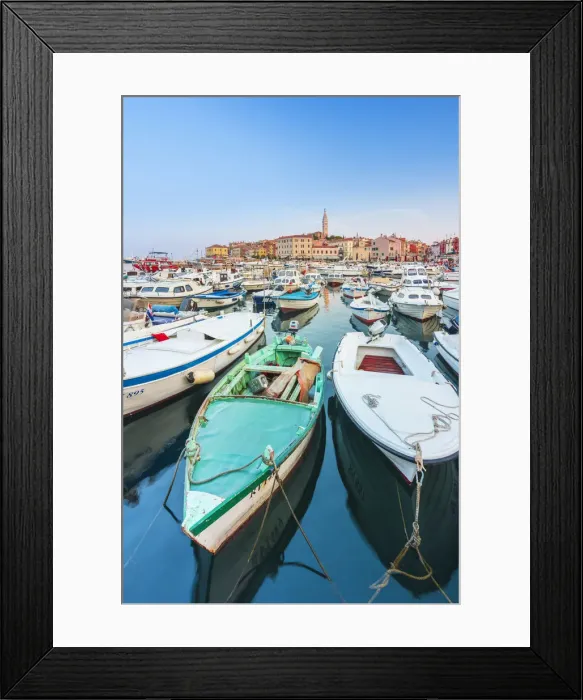 Framed Print : Rovinj - Rovigno, historic part of city with the Church of Saint Euphemia seen