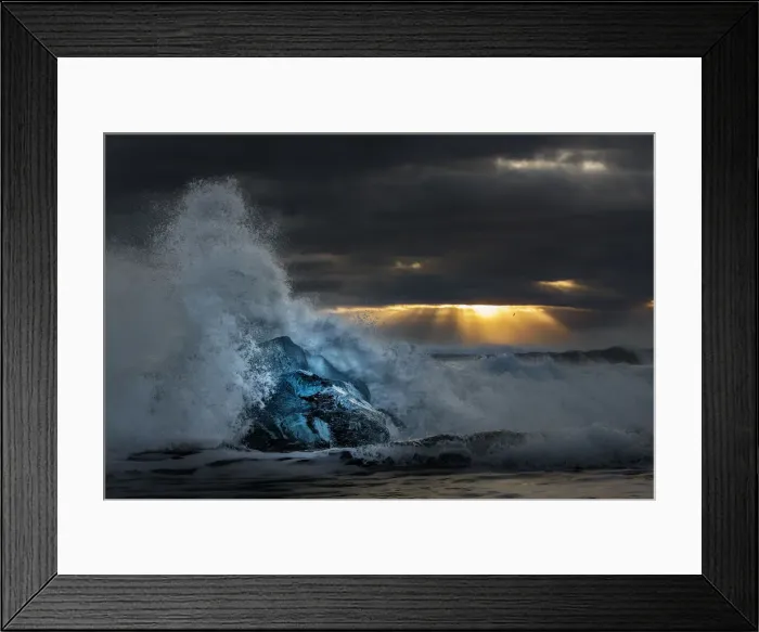 Framed Print : Jokulsarlon beach, Southern Iceland Framed Print : Jokulsarlon beach, Southern Iceland
