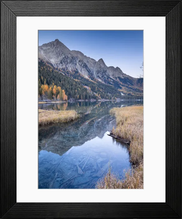 Framed Print : Antholzer see in the Antholz valley at dusk, South Tyrol, Bolzano, Italy Framed Print : Antholzer see in the Antholz valley at dusk, South Tyrol, Bolzano, Italy