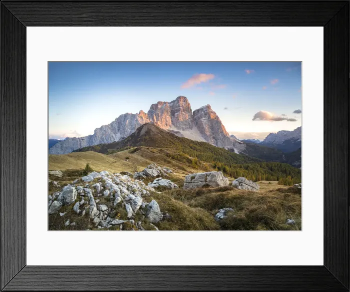 Framed Print : Mount Pelmo and Pelmetto as seen from Col Roan, Dolomites, Borca di Cadore, Belluno Framed Print : Mount Pelmo and Pelmetto as seen from Col Roan, Dolomites, Borca di Cadore, Belluno