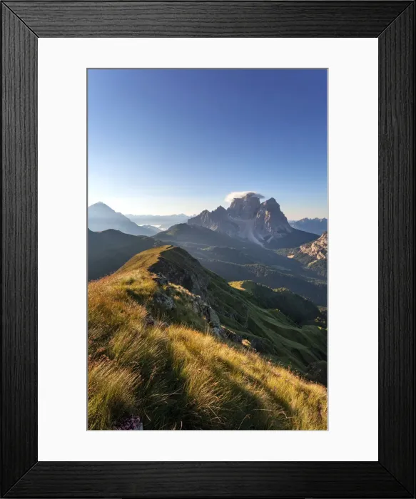 Framed Print : Europe, Italy, Veneto. View towards mount Pelmo as seen from the Mondeval or Corvo Alto Framed Print : Europe, Italy, Veneto. View towards mount Pelmo as seen from the Mondeval or Corvo Alto