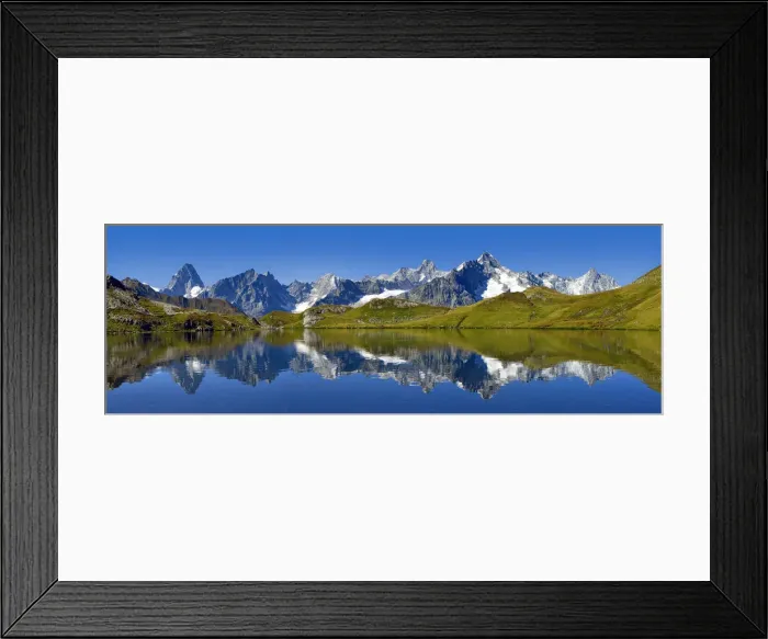 Framed Print : Monte Blanc in the mirror, Lac de Fenetre, Switzerland, Europe Framed Print : Monte Blanc in the mirror, Lac de Fenetre, Switzerland, Europe