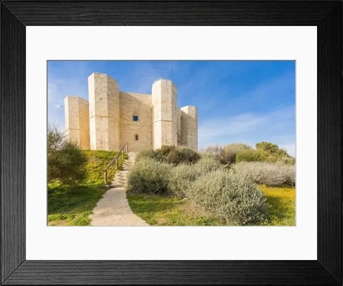 Framed Print : Castel del Monte fortress in Andria, Apulia region, Italy Framed Print : Castel del Monte fortress in Andria, Apulia region, Italy
