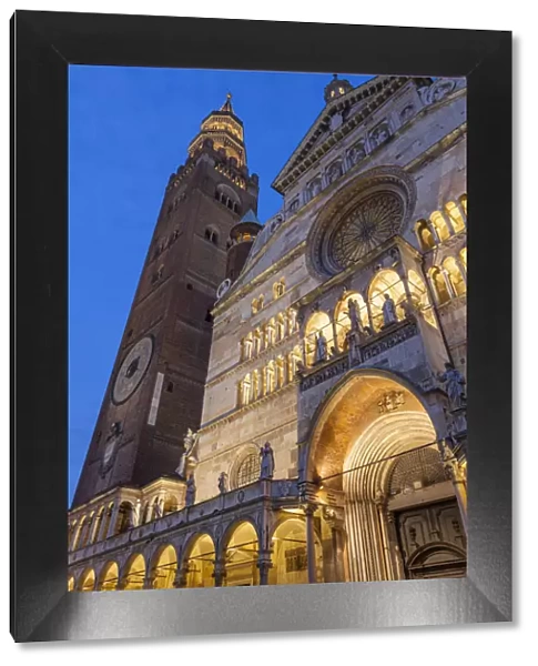 Cremona, Lombardy, Italy. Cathedral and Torrazzo bell tower