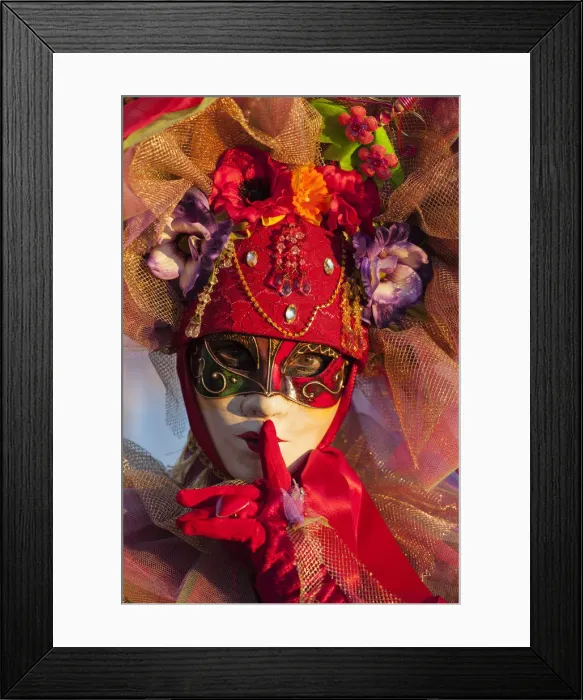 Framed Print : Venice, Veneto, Italy. A traditional mask at Venice Carnival, one of the oldest Carnival Framed Print : Venice, Veneto, Italy. A traditional mask at Venice Carnival, one of the oldest Carnival