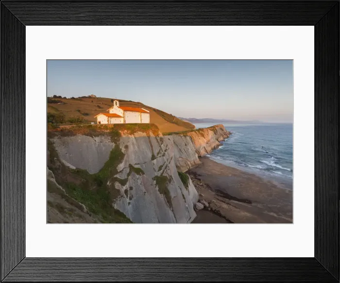 Framed Print : San Telmo chapel, Zumaia, Basque Country, Spain. The church at sunrise Framed Print : San Telmo chapel, Zumaia, Basque Country, Spain. The church at sunrise