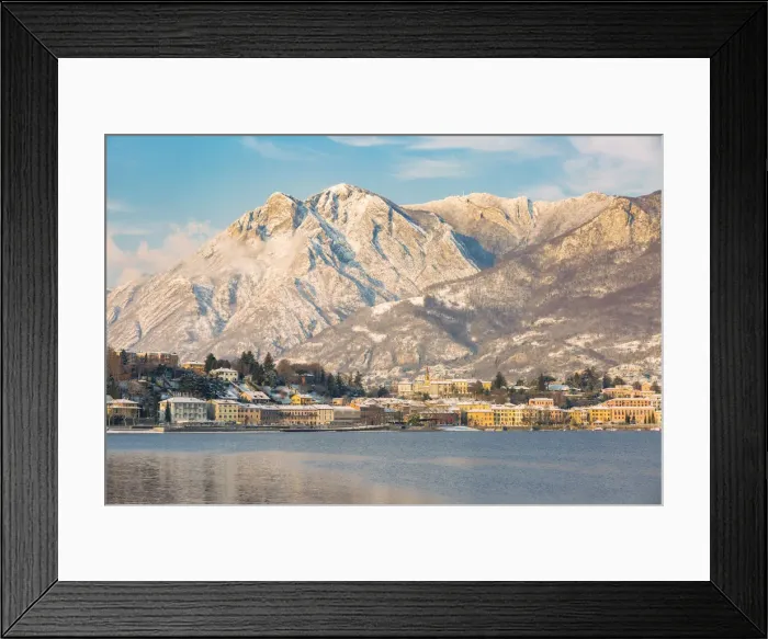 Framed Print : Malgrate village framed by the snowy peaks of Monte Rai and Corno Birone, Malgrate Framed Print : Malgrate village framed by the snowy peaks of Monte Rai and Corno Birone, Malgrate