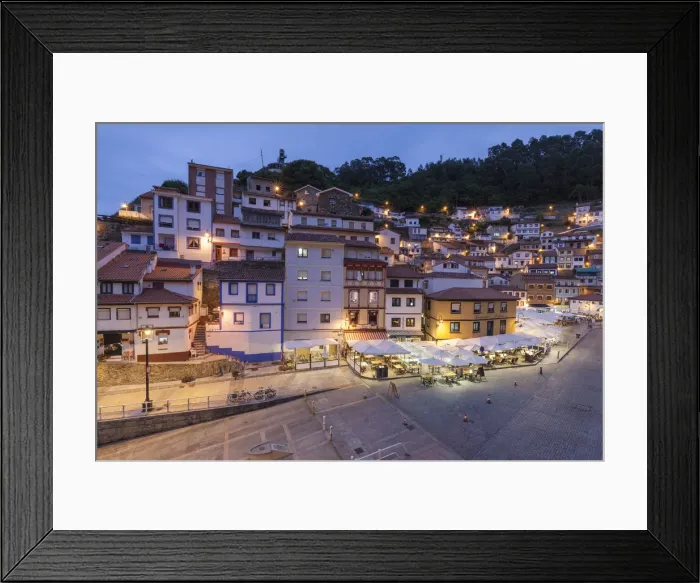 Framed Print : Cudillero, Asturias, Spain. View of the village at evening Framed Print : Cudillero, Asturias, Spain. View of the village at evening