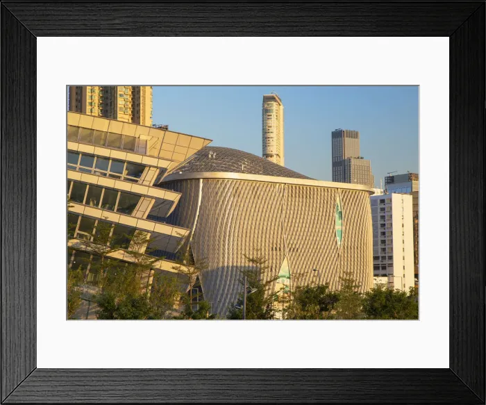 Framed Print : West Kowloon High Speed Rail Station and Xiqu Centre, Kowloon, Hong Kong