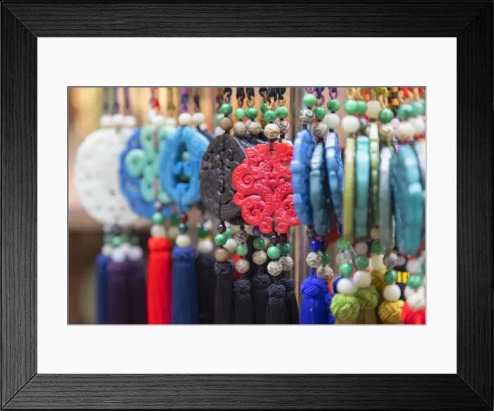 Framed Print : Chinese decorations at Cat Street anitques market, Sheung Wan, Hong Kong Island, Hong Framed Print : Chinese decorations at Cat Street anitques market, Sheung Wan, Hong Kong Island, Hong