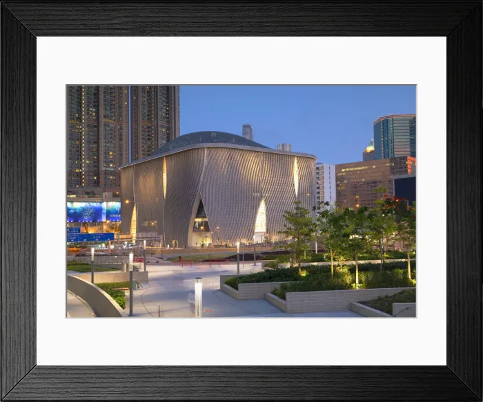 Framed Print : Xiqu Centre at dusk, Kowloon, Hong Kong Framed Print : Xiqu Centre at dusk, Kowloon, Hong Kong