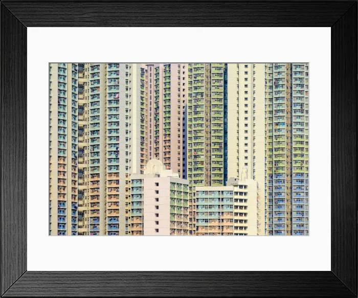 Framed Print : Apartment block towers in Tin Shui Wai, Yuen Long District, New Territories, Hong Kong