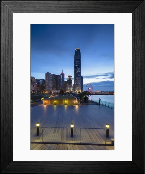 Framed Print : International Finance Centre (IFC) and skyscrapers of Central at dusk, Hong Kong Island