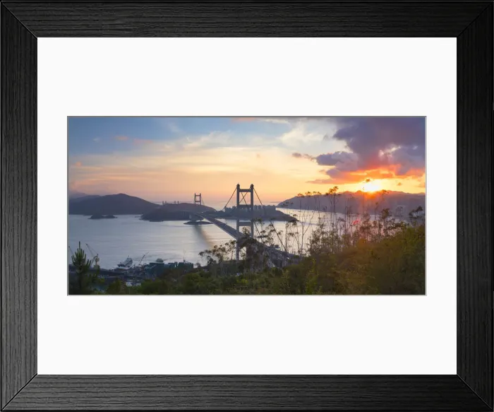 Framed Print : Tsing Ma Bridge at sunset, Tsing Yi, Hong Kong, China Framed Print : Tsing Ma Bridge at sunset, Tsing Yi, Hong Kong, China