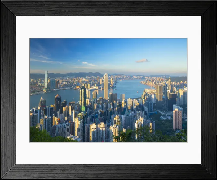 Framed Print : Skyline of Hong Kong Island and Kowloon from Victoria Peak, Hong Kong Island, Hong Kong Framed Print : Skyline of Hong Kong Island and Kowloon from Victoria Peak, Hong Kong Island, Hong Kong