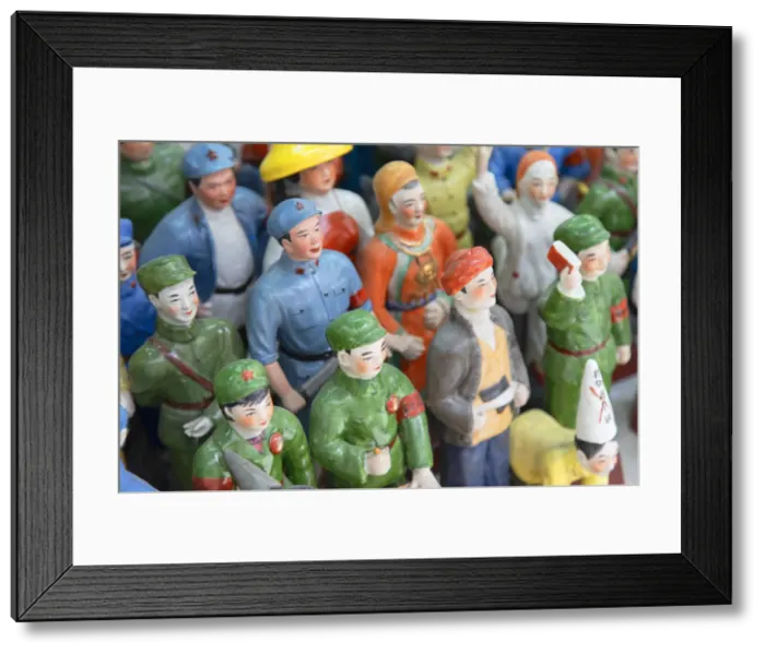 Framed Print : Communist model souvenirs at Cat Street anitques market, Sheung Wan, Hong Kong Island