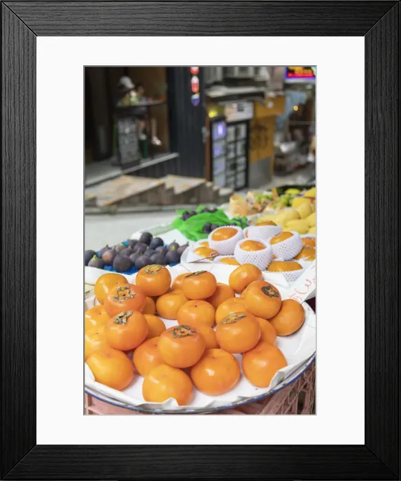 Framed Print : Persimmons on fruit stall on Peel Street, Soho, Central, Hong Kong Island, Hong Kong Framed Print : Persimmons on fruit stall on Peel Street, Soho, Central, Hong Kong Island, Hong Kong