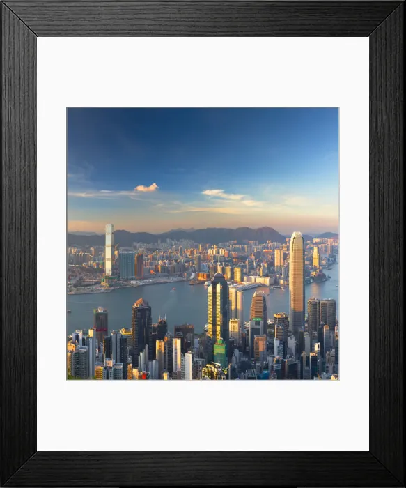 Framed Print : Skyline of Hong Kong Island and Kowloon from Victoria Peak, Hong Kong Island, Hong Kong Framed Print : Skyline of Hong Kong Island and Kowloon from Victoria Peak, Hong Kong Island, Hong Kong
