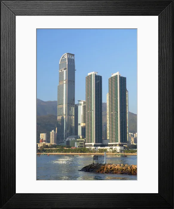 Framed Print : Skyline of Tsuen Wan with Nina Tower, Tsuen Wan, Hong Kong, China Framed Print : Skyline of Tsuen Wan with Nina Tower, Tsuen Wan, Hong Kong, China