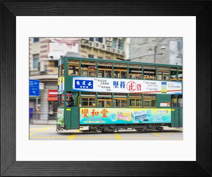 Framed Print : Doube-decker tram on Morrison Street in Central Hong Kong, Hong Kong Island, Hong Kong Framed Print : Doube-decker tram on Morrison Street in Central Hong Kong, Hong Kong Island, Hong Kong