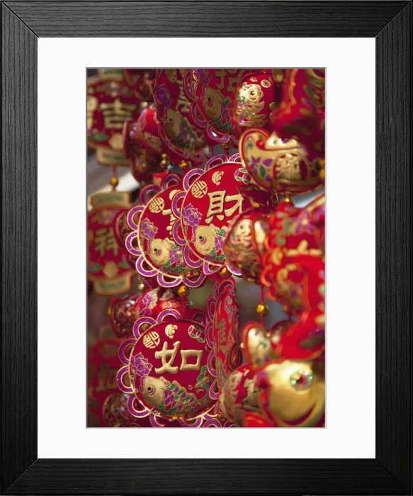Framed Print : Chinese New Year decorations at Fa Yuen Street Market, Mongkok, Kowloon, Hong Kong Framed Print : Chinese New Year decorations at Fa Yuen Street Market, Mongkok, Kowloon, Hong Kong