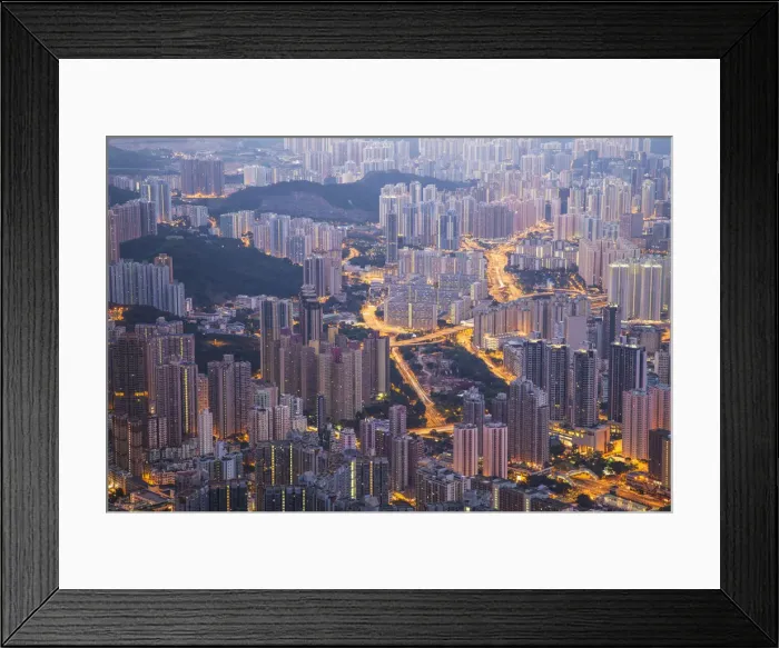 Framed Print : View of apartment blocks, Kowloon, Hong Kong Framed Print : View of apartment blocks, Kowloon, Hong Kong