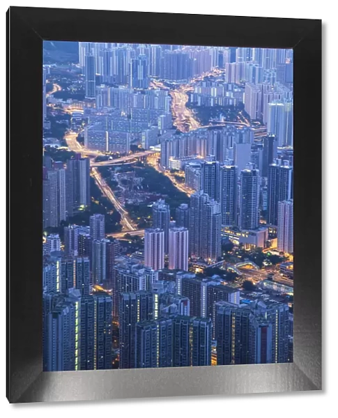 View of apartment blocks, Kowloon, Hong Kong