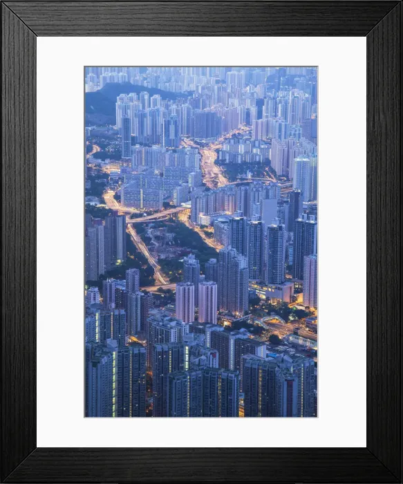 Framed Print : View of apartment blocks, Kowloon, Hong Kong Framed Print : View of apartment blocks, Kowloon, Hong Kong