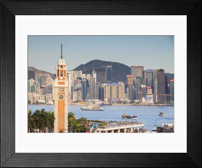 Framed Print : View of Former KCR clocktower and promenade, Tsim Sha Tsui, Kowloon, Hong Kong Framed Print : View of Former KCR clocktower and promenade, Tsim Sha Tsui, Kowloon, Hong Kong